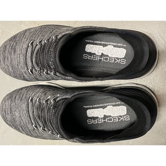 Skechers Tennis Shoes Woman’s Sz 7 Gray Slip-Ins Air Cooled Memory Foam Comfort - Picture 6 of 10